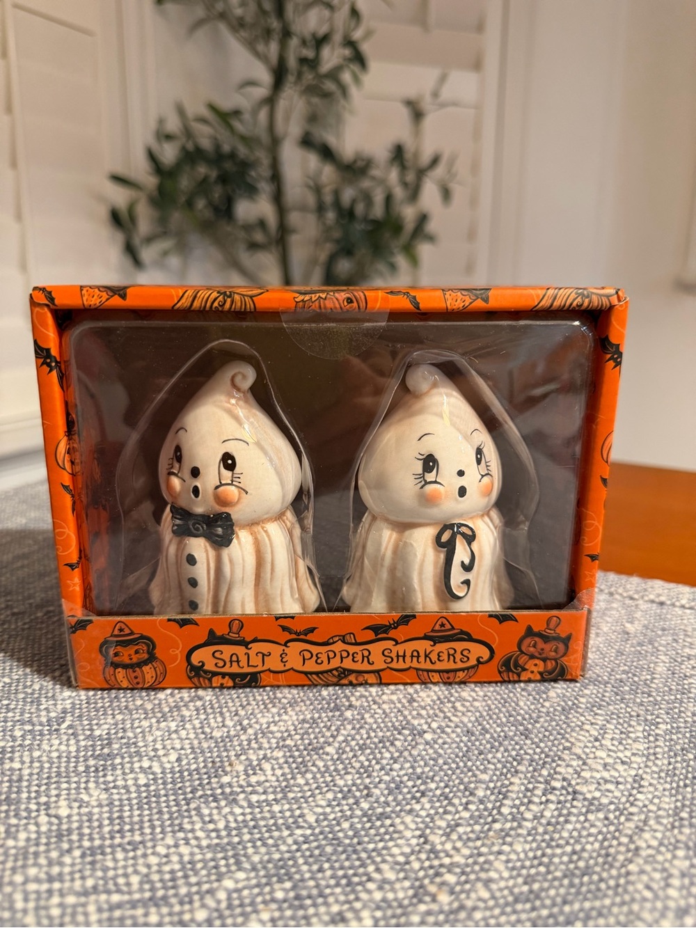 Halloween Ghost Salt & Pepper Shakers - White “kooky spooks